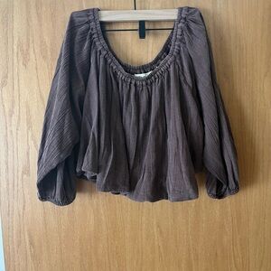 We The Free Smocked Crop Blouse